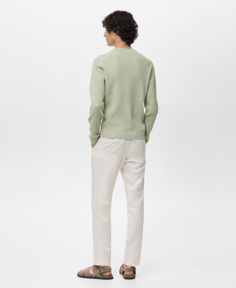 Men's Fine Rib-Knit Cotton Sweater