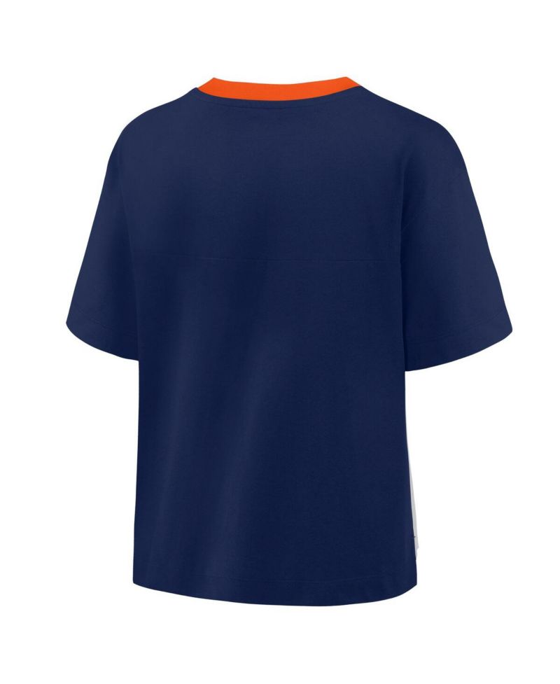 Women's Navy/Graphite Houston Astros Oversized Race to Win V-Neck T-Shirt
