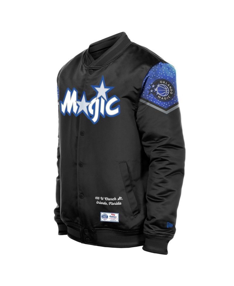 Men's Black Orlando Magic 2025/26 City Edition Full-Snap Satin Jacket