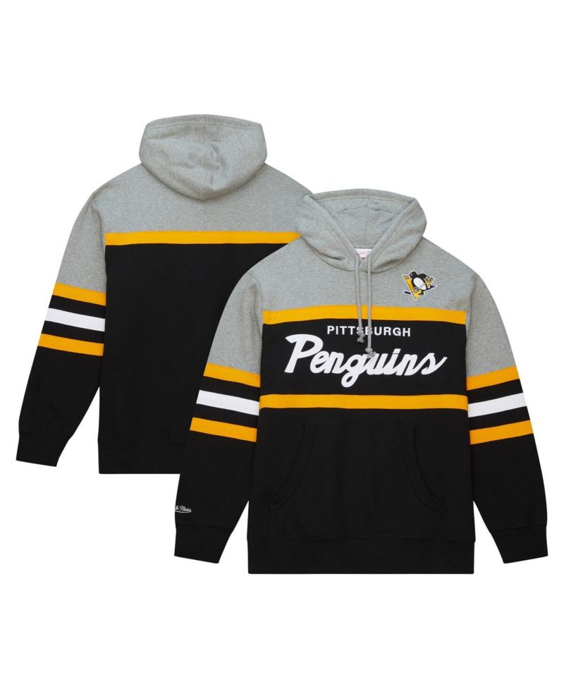 Men's Black, Gray Pittsburgh Penguins Head Coach Pullover Hoodie