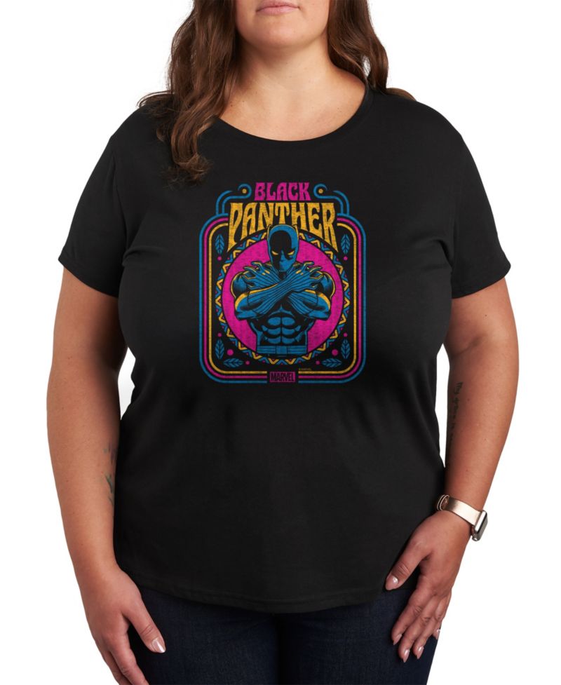 Plus Size Marvel Black Panther Graphic Crew Neck Tee