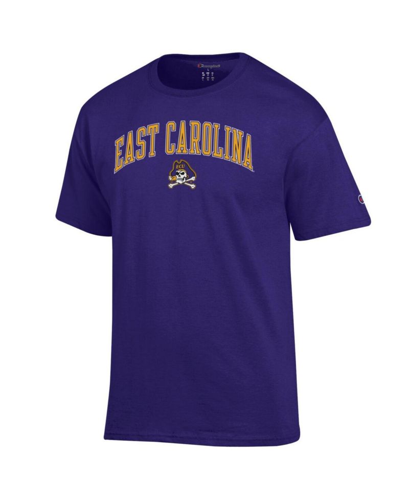Men's Purple ECU Pirates Arch Over Logo T-Shirt