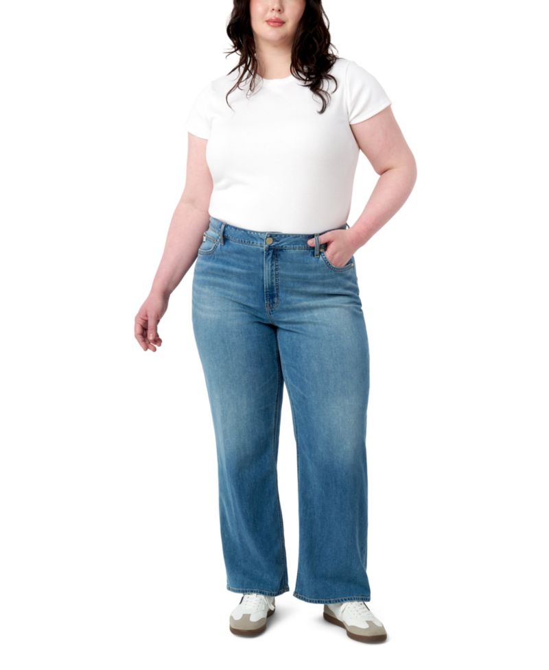 Plus Size Featherweight Wide Leg Jeans