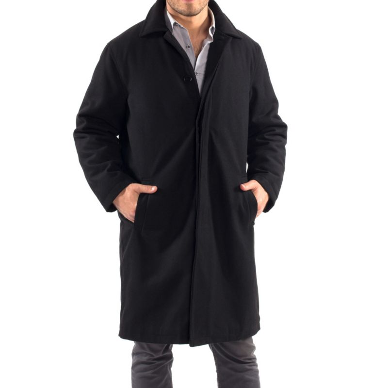 Men's Zach Men s Wool Blend Overcoat - Knee-Length Trench Coat, Runs Large for Layering Over Suits or Sweaters