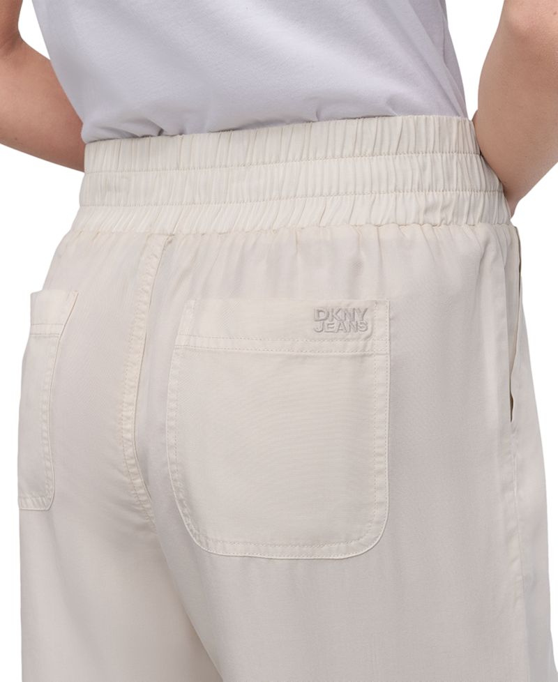 Petite Smocked-Waist Wide-Leg Pants