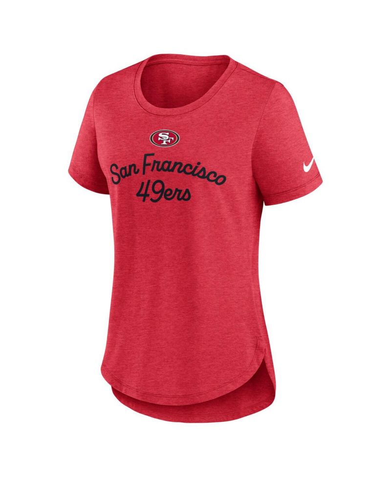 Women's Scarlet San Francisco 49ers Script Tri-Blend T-Shirt