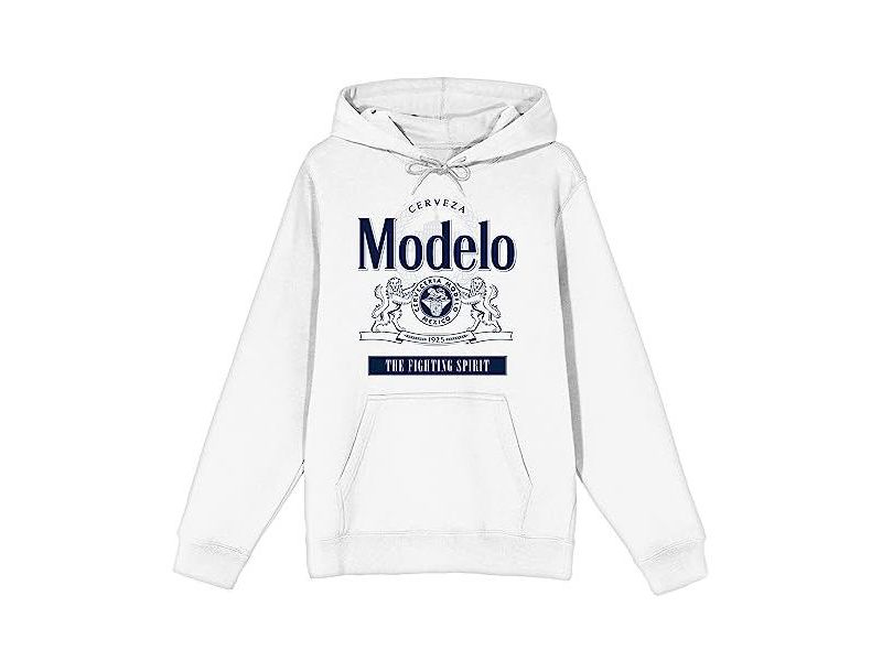 Men's The FIghting Spirit Long Sleeve White Adult Hooded Sweatshirt -3XL