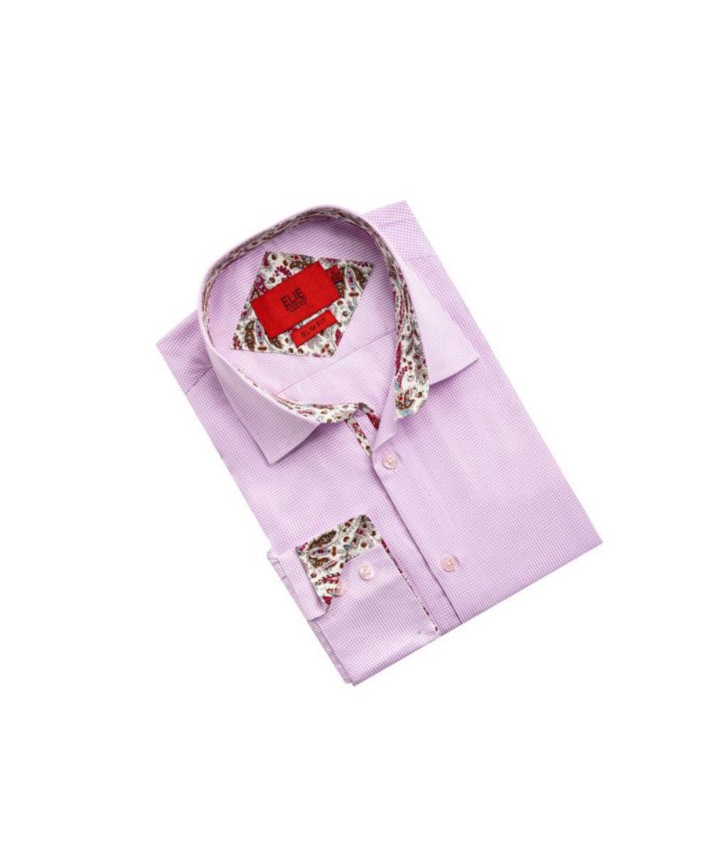 Men's Slim Fit Houndstooth Dress Shirt