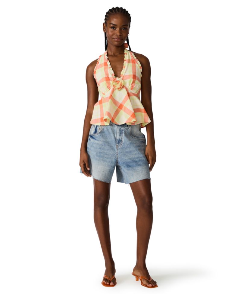 Women's Tania Halter Neck Ruched Back Top