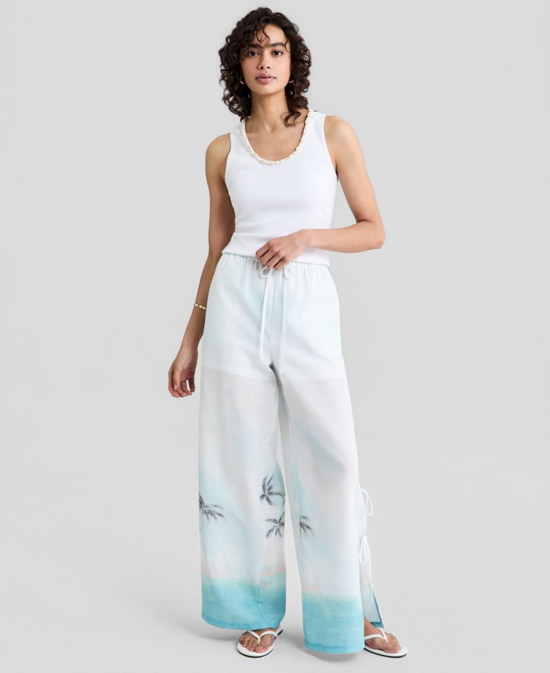 Women's High-Rise Wide-Leg Drawstring Pants