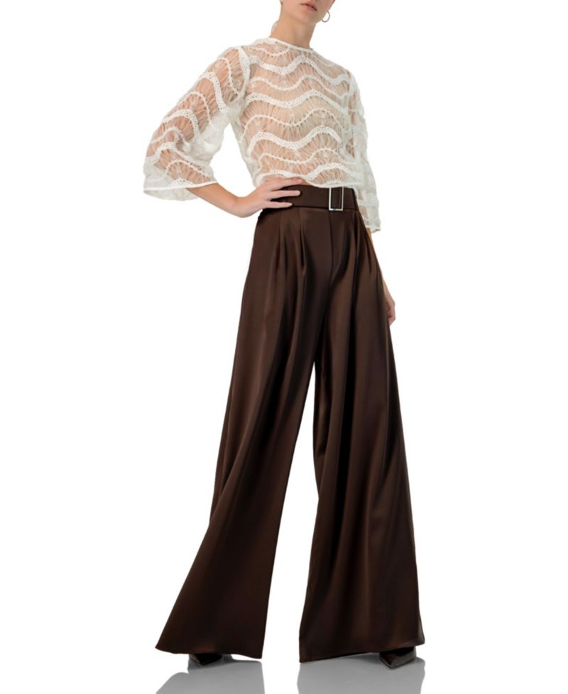 Women's Bell Sleeve Sheer Blouse