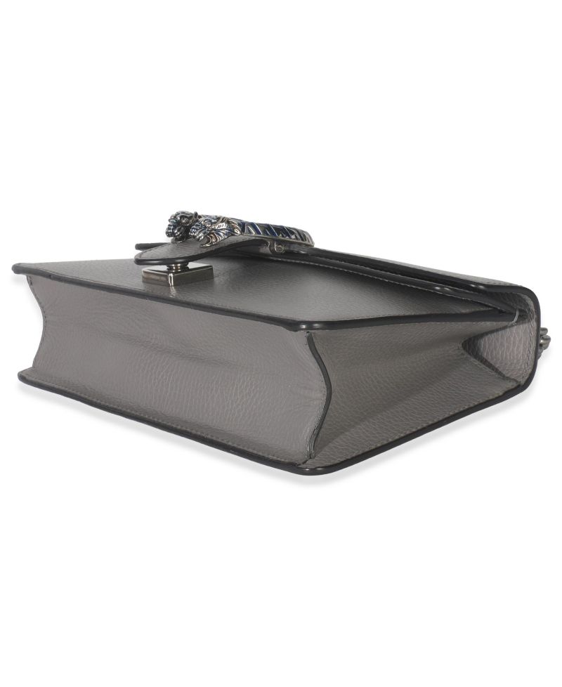 Dusty Grey Pebbled Calfskin Small Dionysus Shoulder Bag
