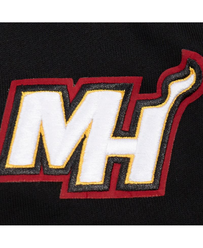 Women's Black Miami Heat Jewels Cropped Pullover Hoodie