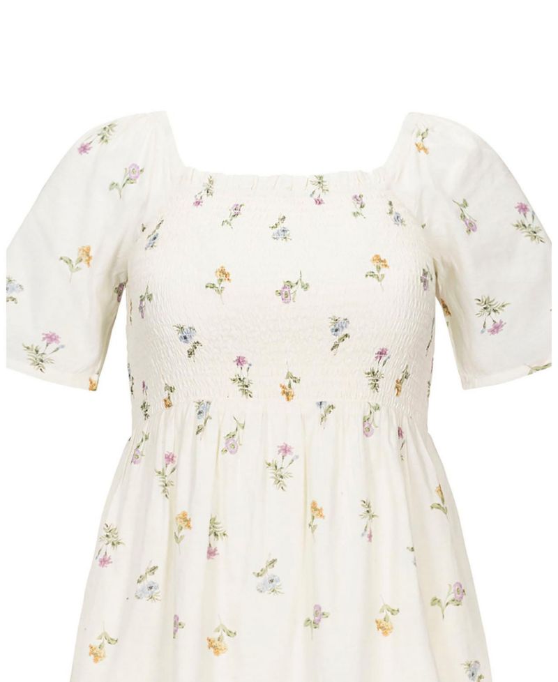 Women's Hope and Henry Organic Bell Sleeve Smocked Dress