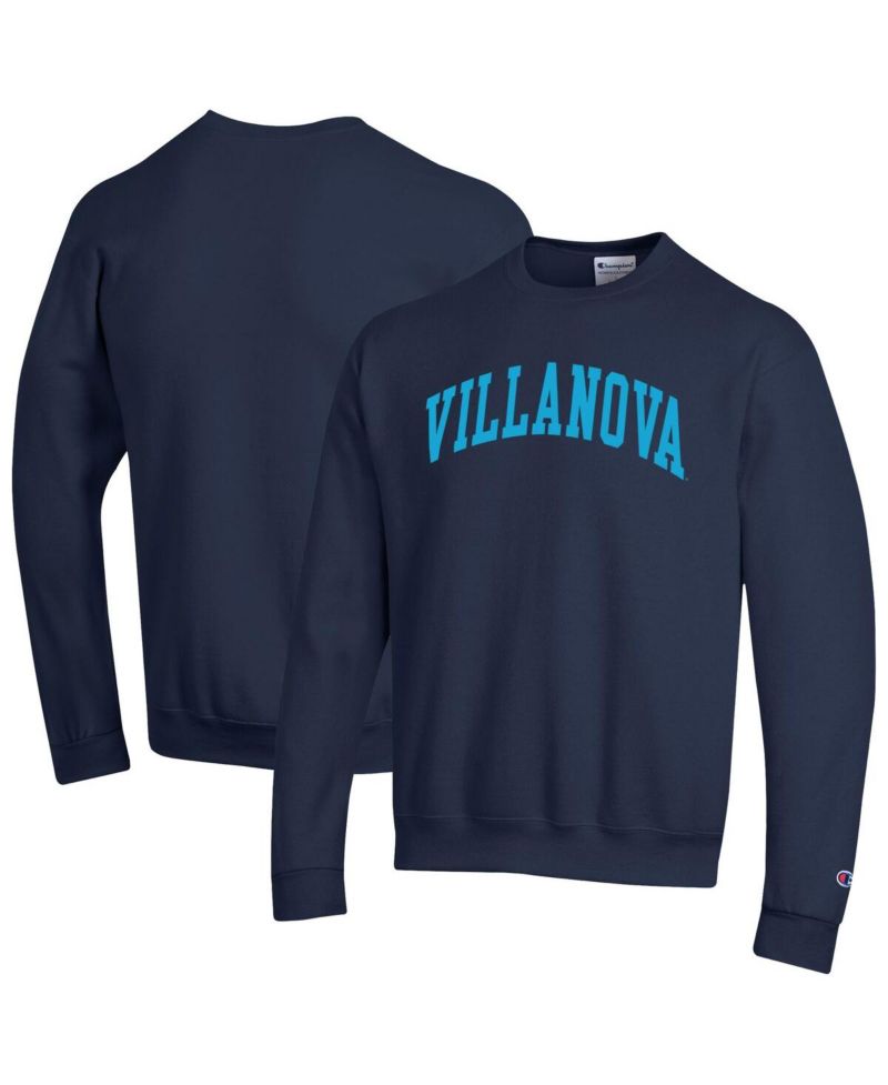 Men's Navy Villanova Wildcats Basic Arch Fleece Pullover Sweatshirt
