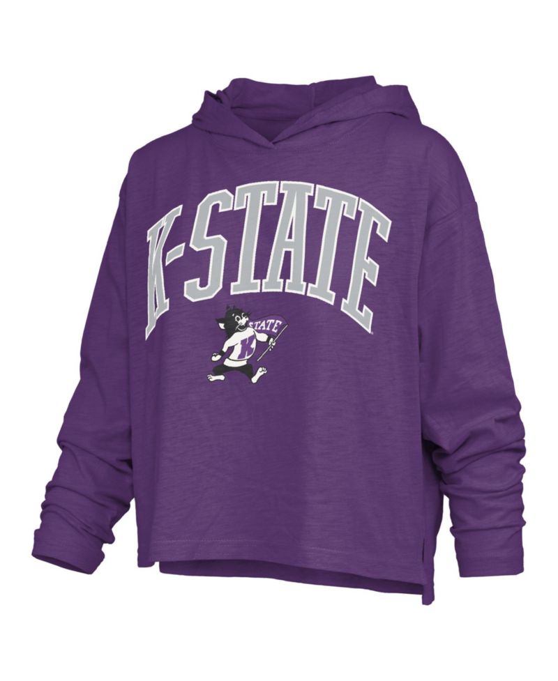Women's Kansas State Wildcats Nelson Hooded Long-Sleeve Slub T-Shirt