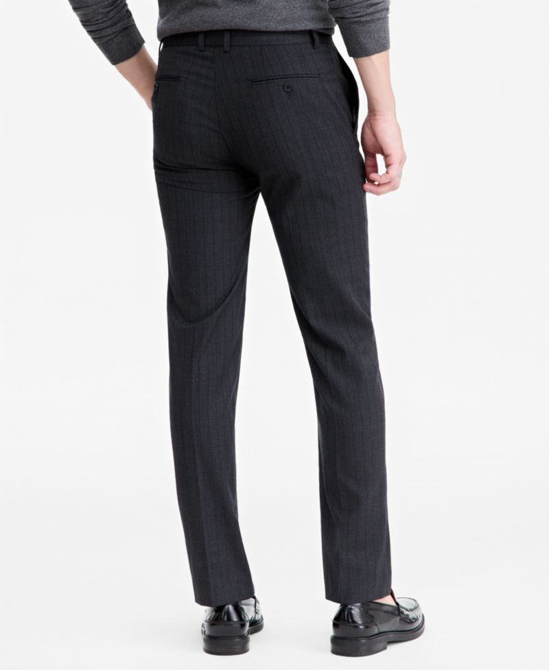 Men's Slim-Fit Wool-Blend Pinstripe Suit Pant