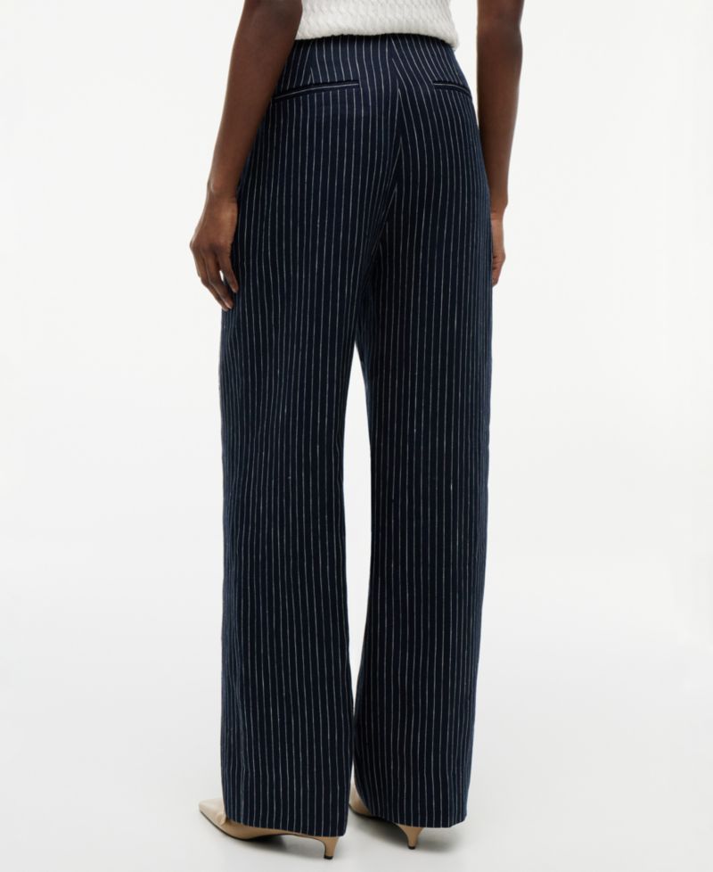 Women's Nautical Stripe High-Rise Wide-Leg Pants