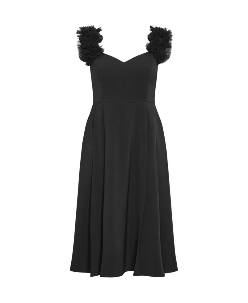 Women's Roselyn Ruffle Tulle Midi Dress