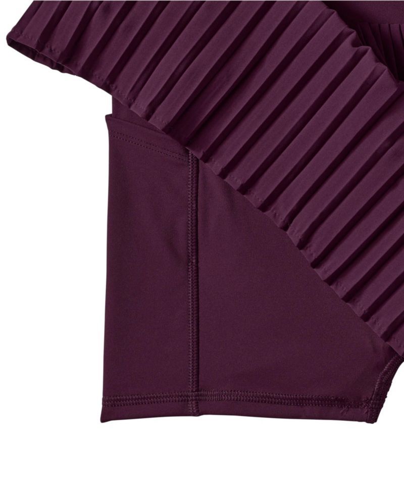 Women's High Waisted Pleated Woven Swim Skirt
