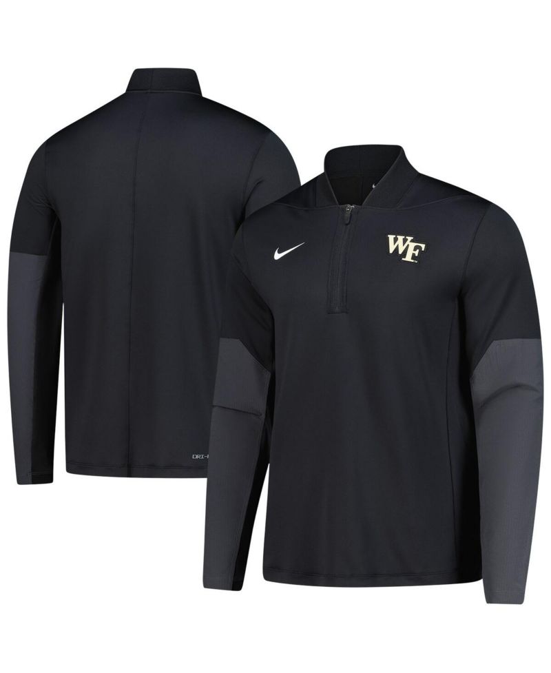 Men's Black Wake Forest Demon Deacons Dri-FIT Half-Zip Pullover Sweatshirt