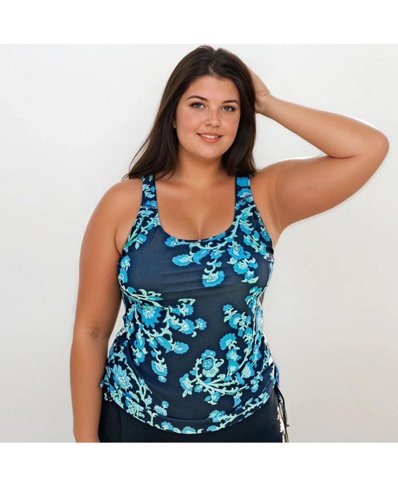 Plus Size Maya Tankini Swim Top With Built In Bra