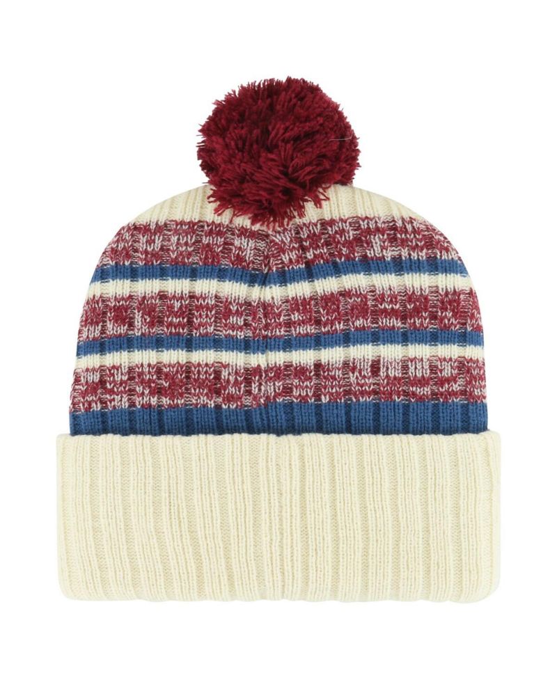 Men's Cream Colorado Avalanche Tavern Cuffed Knit Hat with Pom