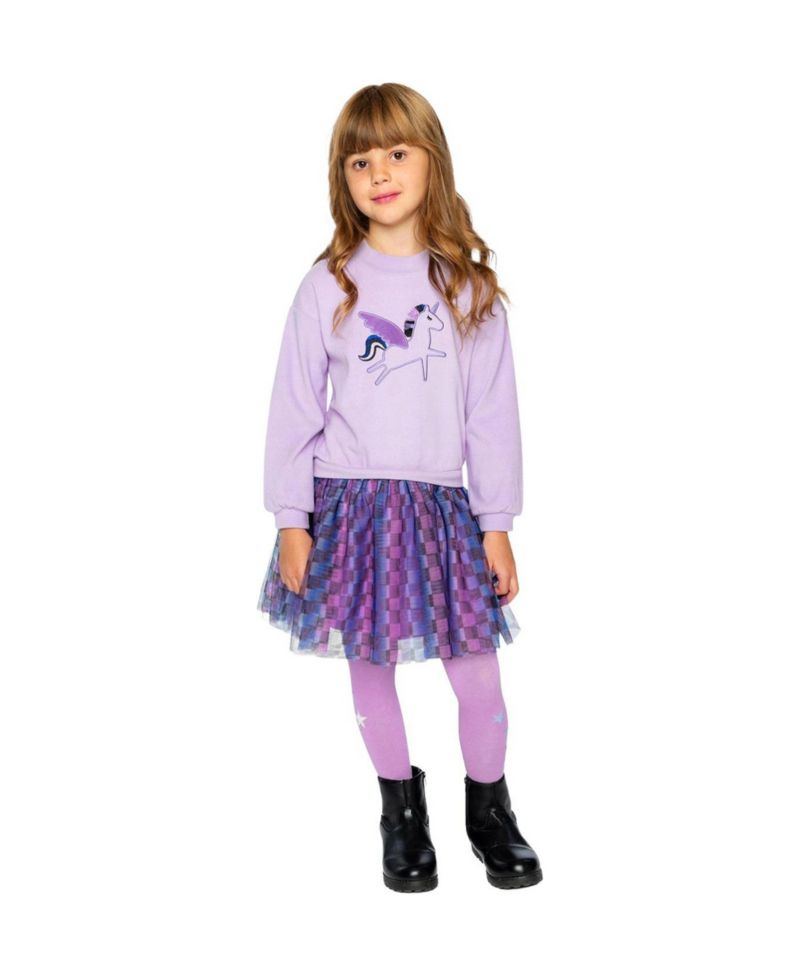 Girls' (6-12) Bi-Material Dress