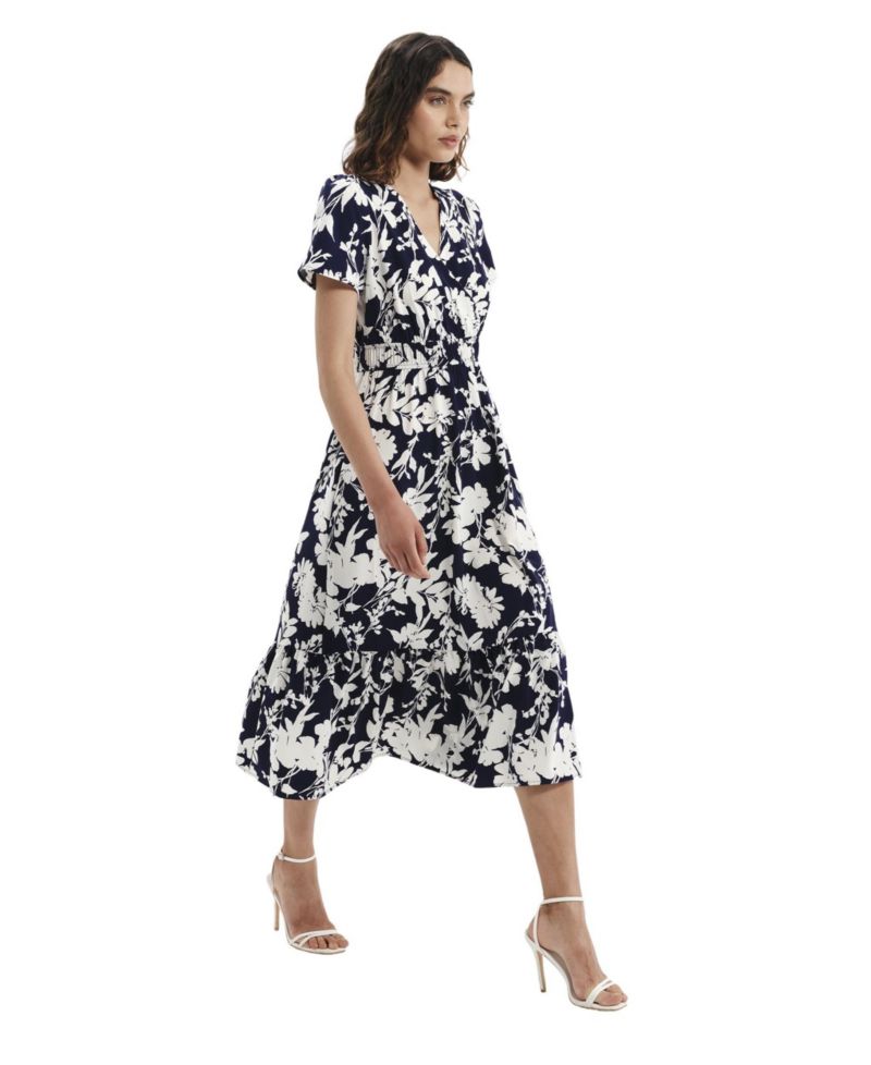 Women's Deena Wrap Floral Short-Sleeve Midi Dress