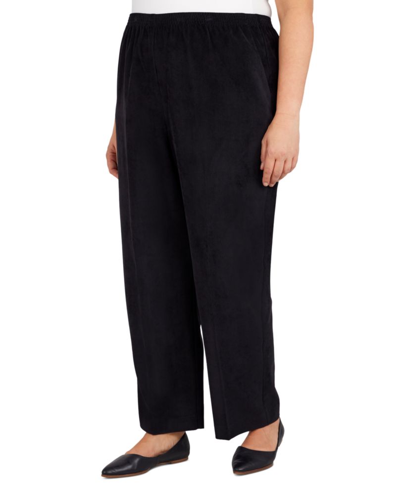 Plus Size Corduroy Elastic Waistband Pants