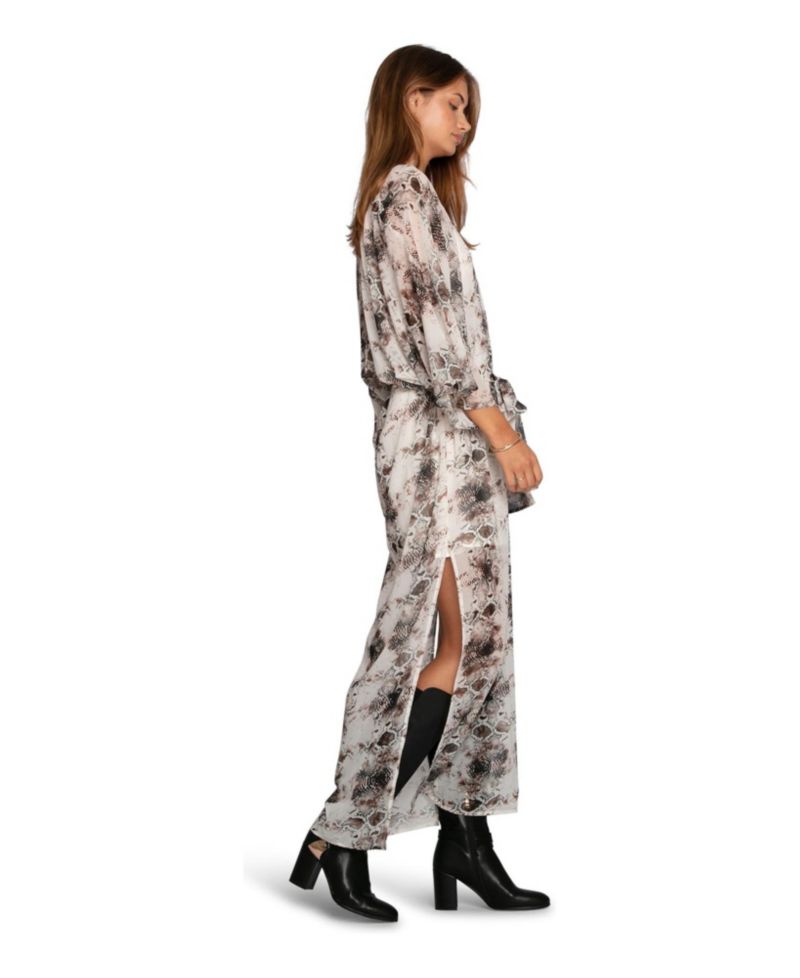 Women's Heart on Fire Snake Print Kaftan