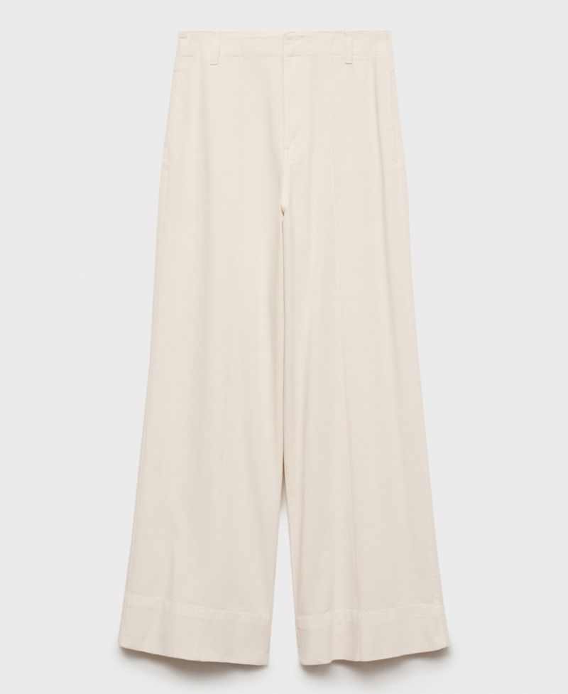 Women's Stitching Detail Wide Leg Denim Jeans