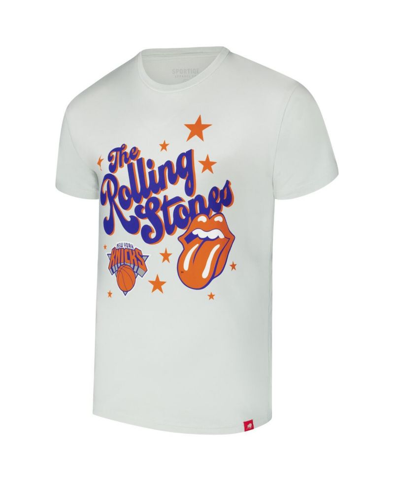 Men's and Women's White Rolling Stones x Golden State Warriors Bingham Collab T-Shirt