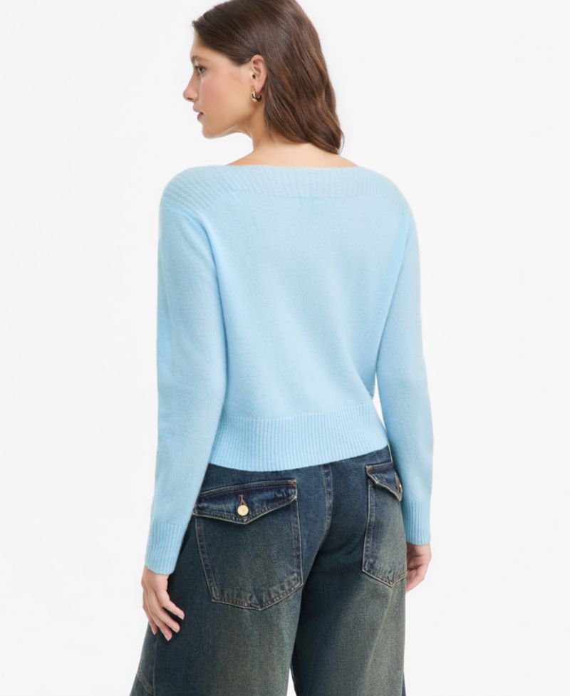 Plus Size 100% Cashmere Boat-Neck Sweater