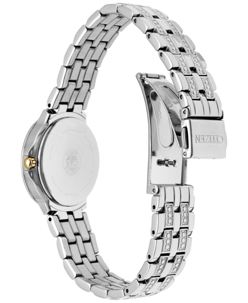 Women's Eco-Drive Crystal Accent Stainless Steel Bracelet Watch 28mm EW2340-58A