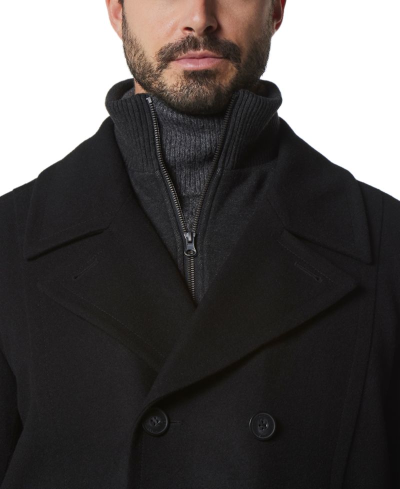 Men's Danton Peacoat with Inset Bib