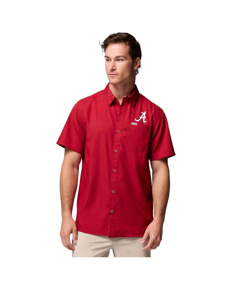 Men's Crimson Alabama Crimson Tide Slack Tide Camp Button-Up Shirt