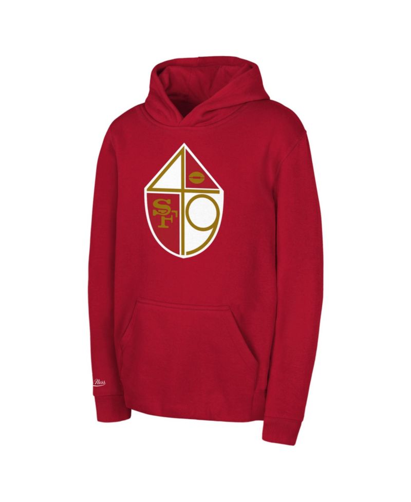 Big Boys and Girls Scarlet San Francisco 49ers Retro Logo Retro Logo Hoodie