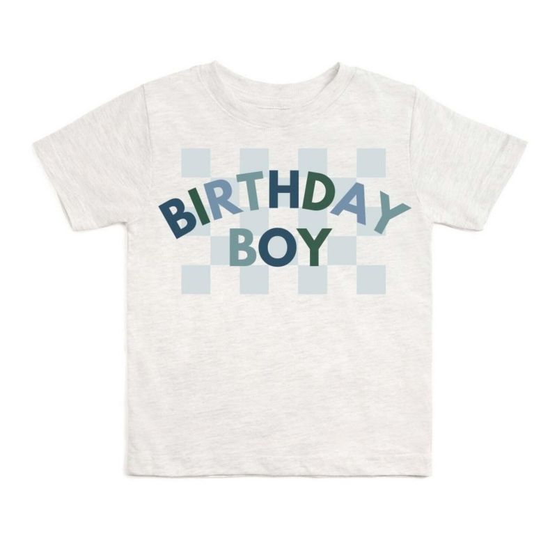 Toddler Boys Birthday Checker Short Sleeve T-Shirt