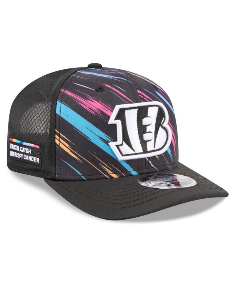Men's Black Cincinnati Bengals 2026 NFL Cruical Catch 9SEVENTY Adjustable Trucker Hat