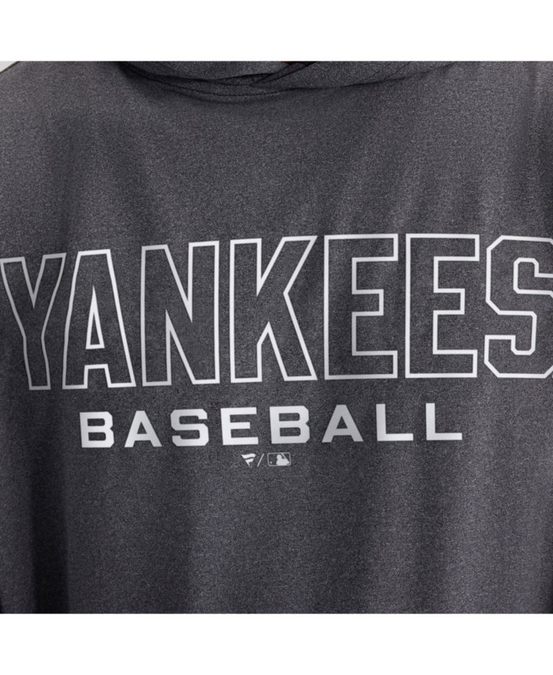Men's Charcoal New York Yankees Clutch Long Sleeve Hooded T-Shirt