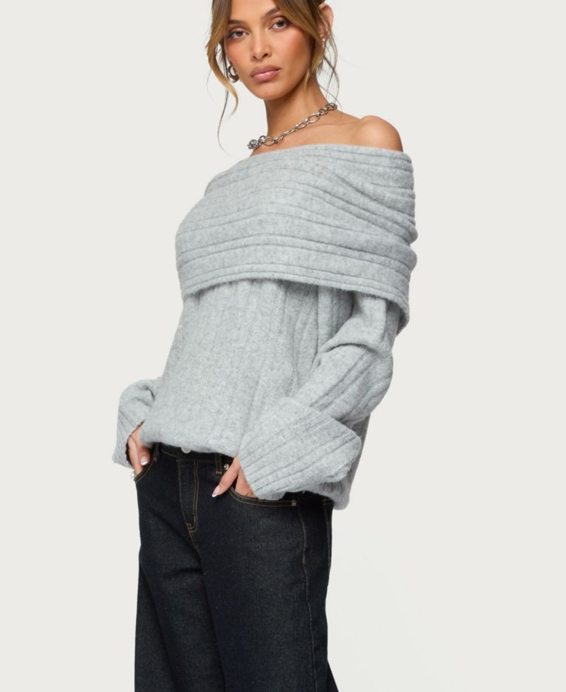 Womens Kadenna Oversized Off Shoulder Sweater