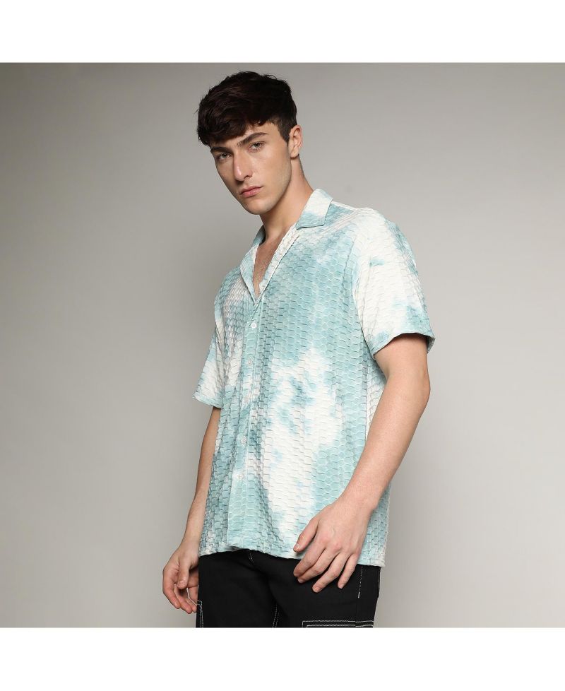Men's Multicolour Tie-Dye Honeycomb Shirt