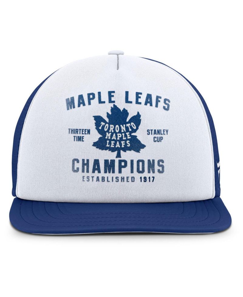Men's White/Blue Toronto Maple Leaf's Decades Collection Foam Front Snapback Hat