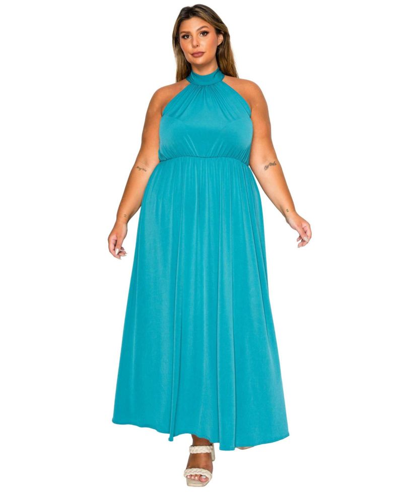 Plus Size Cassia Halter Neck Dress