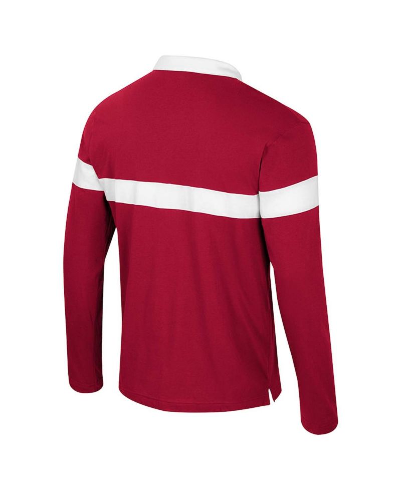 Men's Cardinal Arkansas Razorbacks Too Cool for School Long Sleeve Polo Shirt