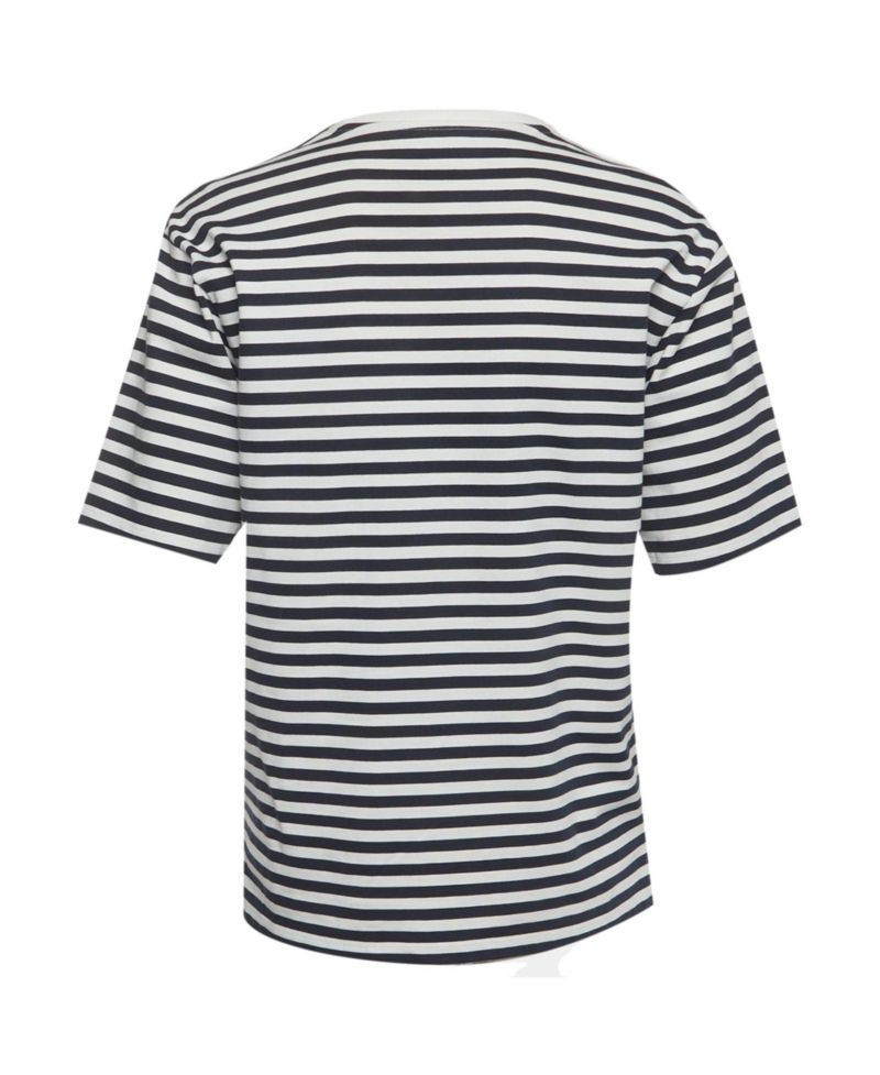 Women's Striped Logo Cotton Knit T-Shirt