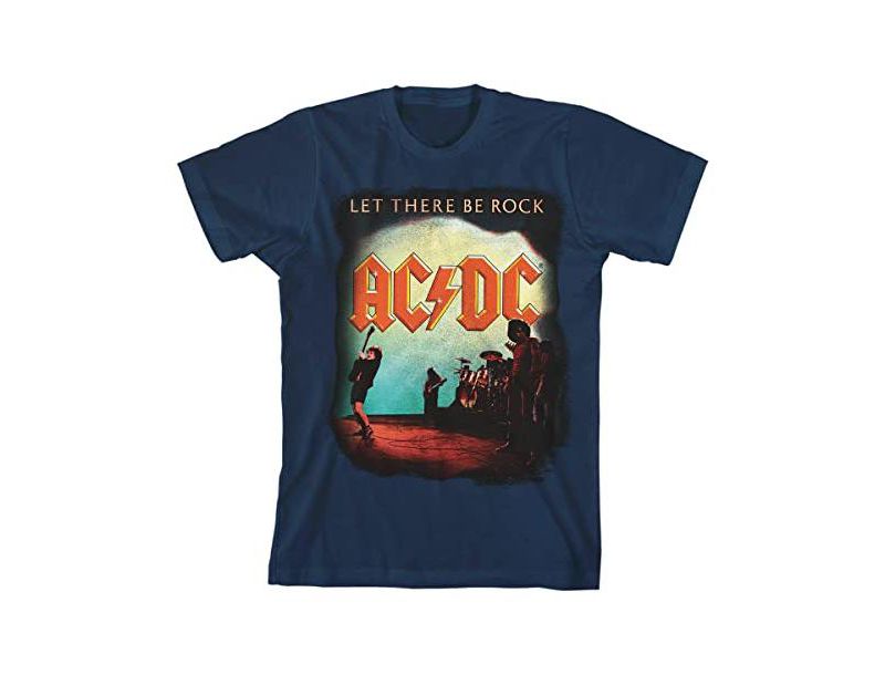 Let There Be Rock Navy Boy's Short-Sleeve T-shirt-XS