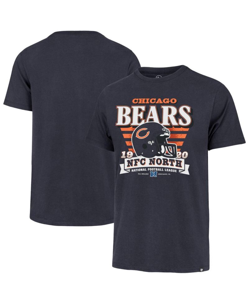 Men's Navy Chicago Bears Stripe Splash Franklin Throwback T-Shirt