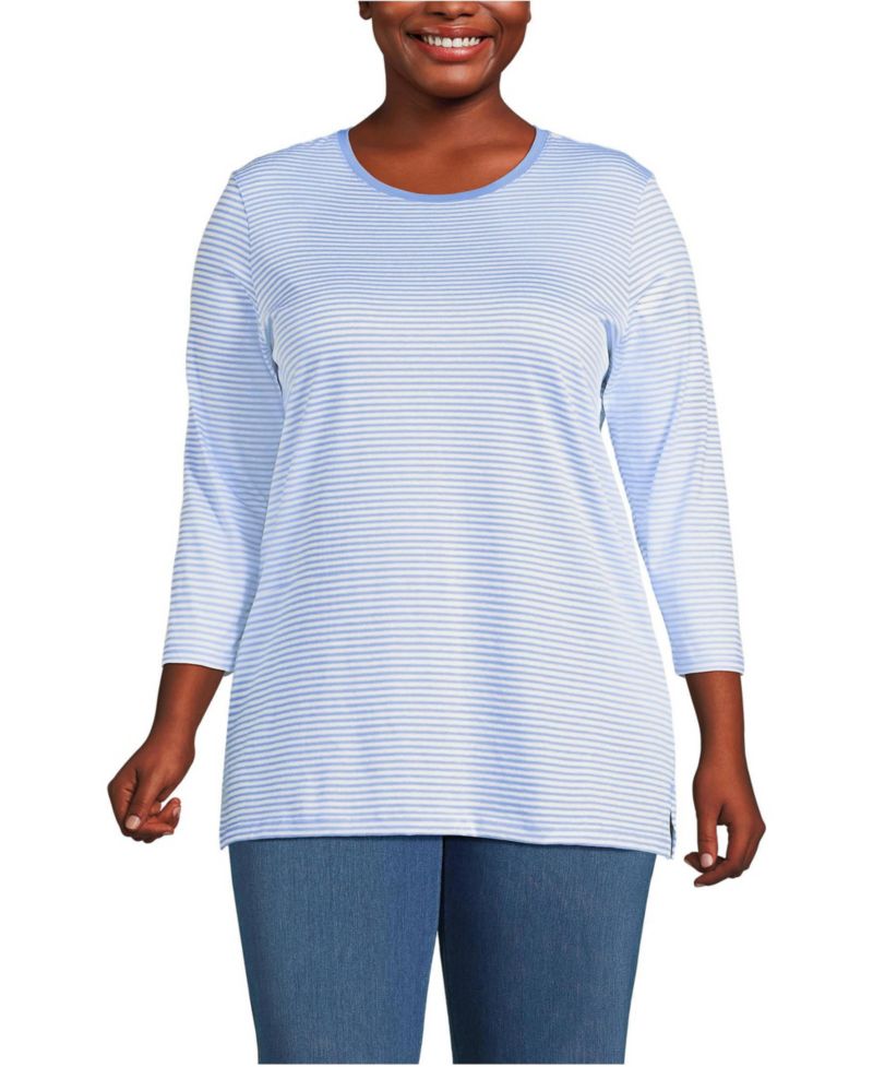 Plus Size 3/4 Sleeve Cotton Supima Tunic